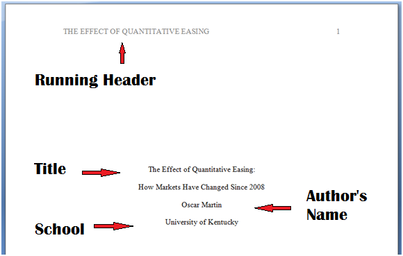 APA format title page