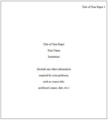 APA format title page