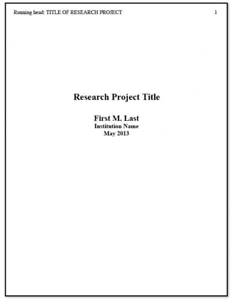 APA format title page
