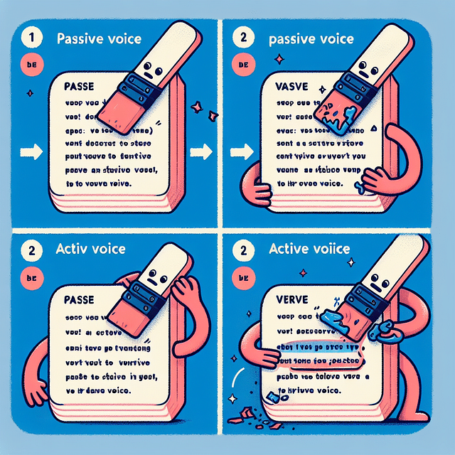 eraser changing the verb in a sentence from passive to active