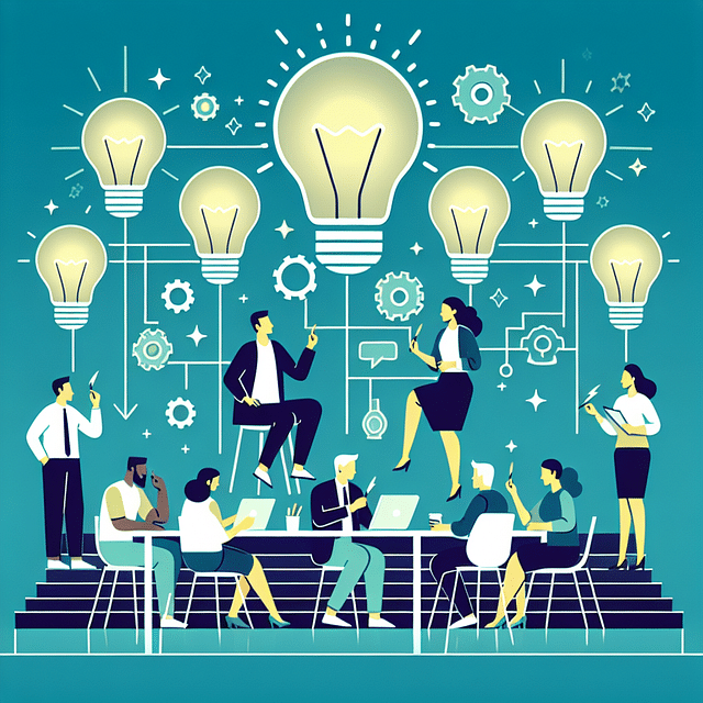 brainstorming session with lightbulb moments