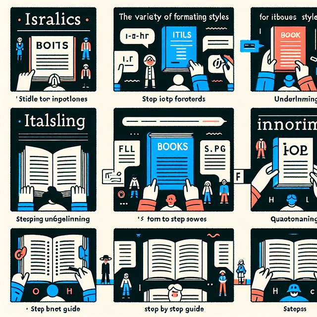 a guide showing different formatting styles for book titles