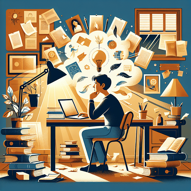 a writer reflecting on their work with book references