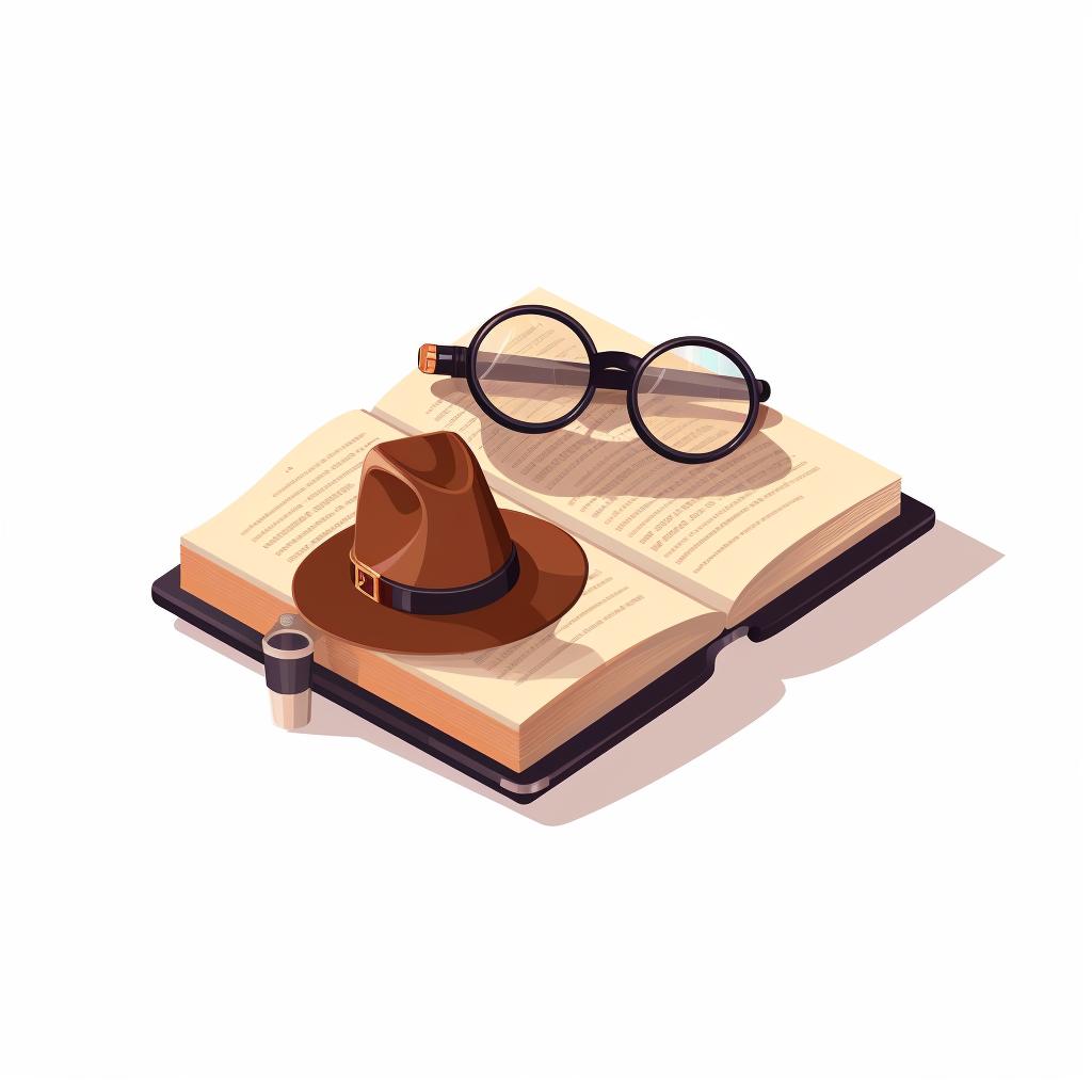 A detective magnifying glass over a book