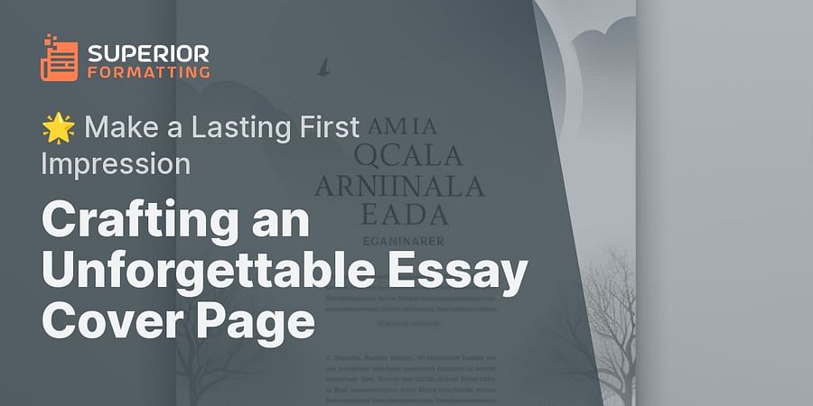 Crafting an Unforgettable Essay Cover Page - 🌟 Make a Lasting First Impression